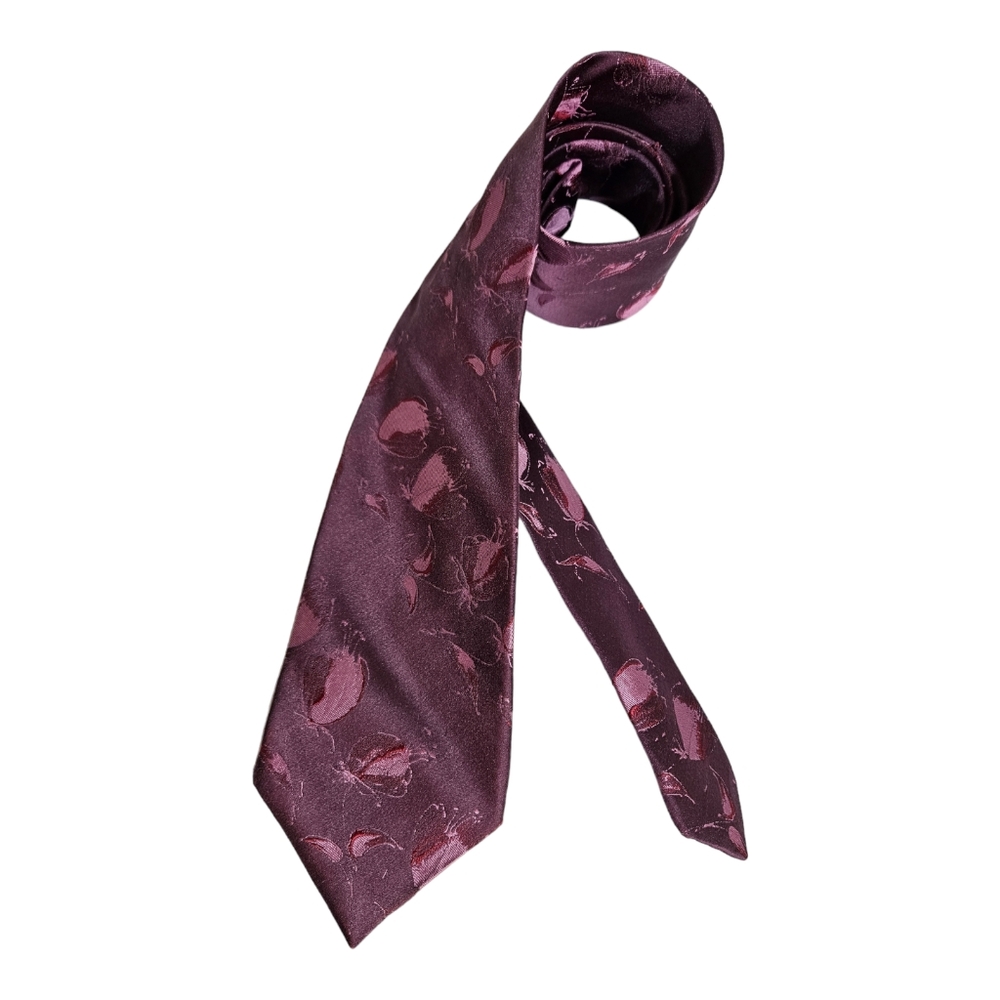KENZO HOMME Purple Floral Leaf Silk LUXURY Tie ITALY